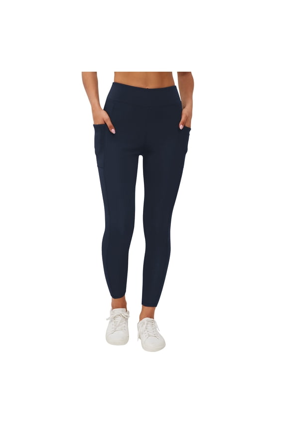 Thermal Fleece Lined Leggings Women Stretch Tight with Pockets Butt Lifting Yoga Pants Soild Running Pants