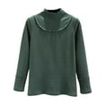 thumbnail image 1 of SELONE Thermal Underwear for Women Dralon Shirt High Neck Long Sleeve Tops Soild Tight Bottom Pullover Clothes Green, 1 of 8