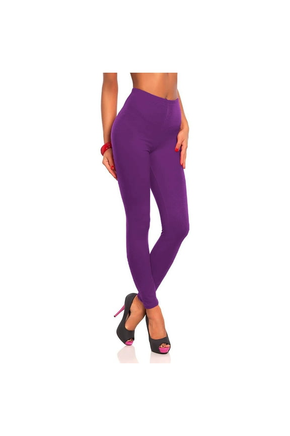 Thick Leggings for Women Stretch Yoga Pants Butt Lifting Quick Dry Tight Soild Sports Pants Purple S