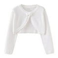 thumbnail image 1 of SELONE Toddler Girl Sweater Jacket Knitting Cotton Lightweight Cropped Button Solid Long Sleeve Cute Clothes White 1 Years, 1 of 7