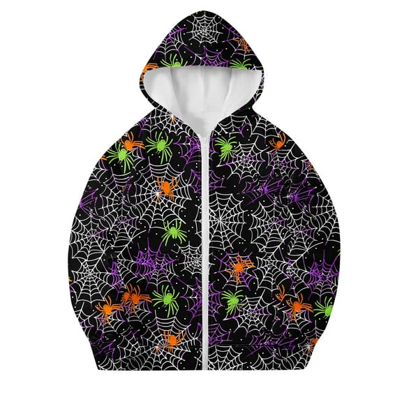 SELONE Toddler Hooded Jacket for Girls with Pockets Halloween Hooded Lightweight Zipper Long Sleeve Fall Winter Outwear Camouflage 5-6 Years