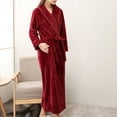 thumbnail image 1 of SELONE Towel Robe for Women Nightgowns for Women Winter Warm Nightgown Couple Bath Men Nightgown Pajama Sets Pj Set Spa Robe Fluffy Robe for Valentines Day Anniversary Wedding Honeymoon Wine XL, 1 of 5