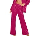 thumbnail image 1 of SELONE Trousers for Women High Waisted Pull On Sequin Sweatpants Loose Baggy High Waisted Long Pants Straight Leg Solid Athletic Pants Office Pants Go Out Casual Pants Streetwear Pants Work Pants, 1 of 4
