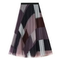 thumbnail image 1 of SELONE Tulle Skirts for Women Plaid Printed A-line Net Yarn Elastic Waist Casual Skirt Women Skirts Long Plus Size Women Skirts Knee Length 14-Purple One Size, 1 of 5