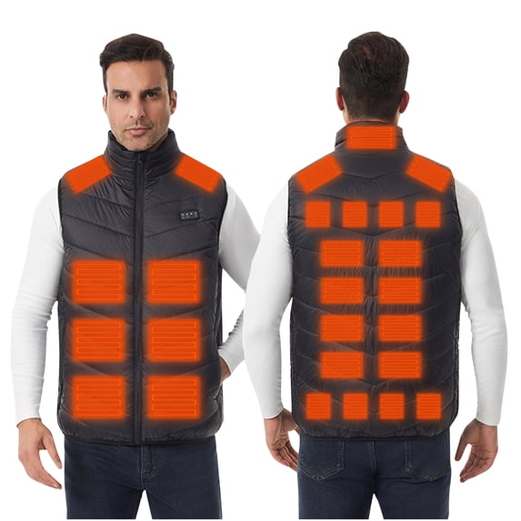 SELONE USB Heated Vests for Men Women 4 Control 27 Heating Zones Fleece Jacket Sleeveless Warm Coat Plus Size