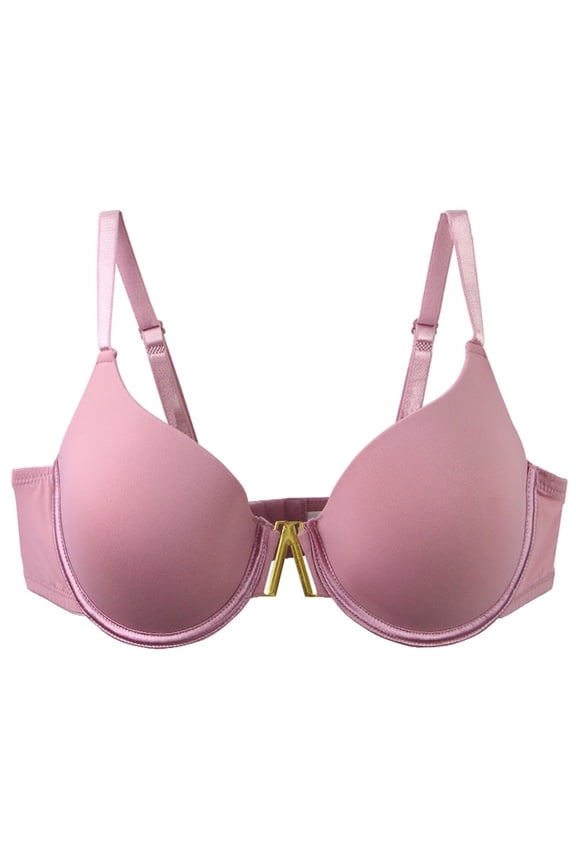 Underwire Bras for Women Front Closure C Cup Plus Size Push Up Seanless Bra Spaghetti Strap Bras Solid Underwear