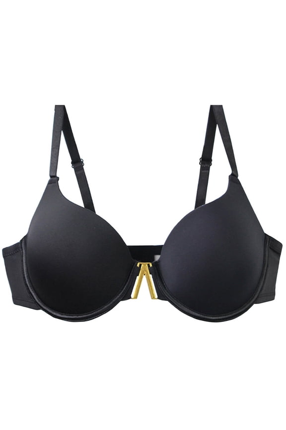 Underwire Bras for Women Front Closure C Cup Plus Size Push Up Seanless Bra Spaghetti Strap Bras Solid Underwear