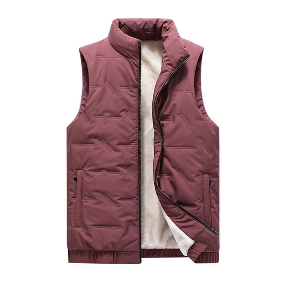 SELONE Vests for Men Fleece Zipper Hoodless Sweater with Pockets Mock Neck Sleeveless Tops Warm Outerwear