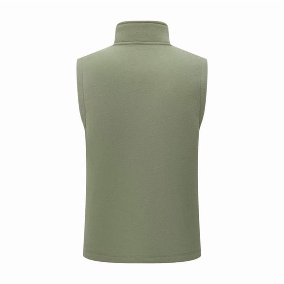 SELONE Vests for Men Zipper Hoodless Jacket with Pockets Short Sleeveless Tops Solid Warm Outerwear in Winter