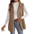 thumbnail image 1 of SELONE Vests for Women Fleece Cotton Button Hoodies Sweater Sleeveless Tops Solid Warm Outerwear in Winter, 1 of 8