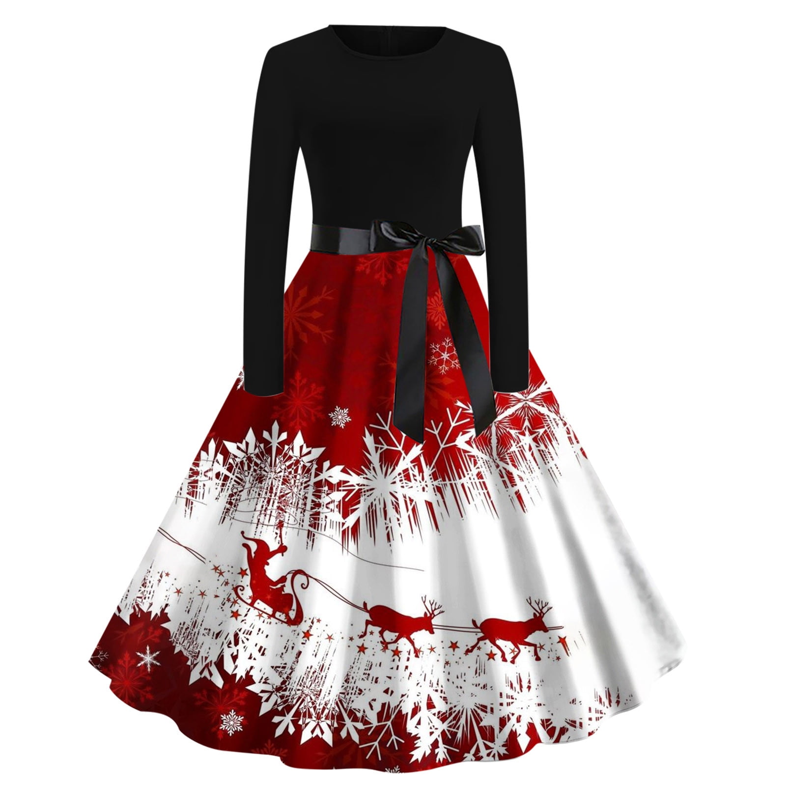 SELONE Vintage 1950s Dresses for Women Christmas Long Sleeve Cocktail