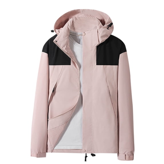 SELONE Waterproof Jacket Boys with Pockets Hooded Waterproof Windproof Zipper Solid Long Sleeve Fall Winter Coats Pink 9 Years