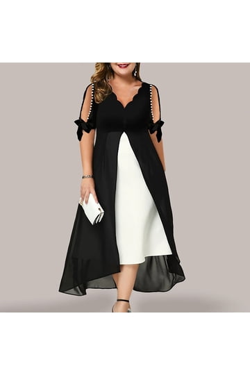 walmart plus size black dress Ira Black – One-Shoulder Viscose Maxi Dress main image 1