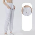 thumbnail image 1 of SELONE White White Mid Waist Workout Pants Elastic Waist Full Length Casual Long Workout Pants for Work out Drawstring Pull on Solid Yoga Tapered Lightweight Comfortable L Tall Breathable Gym Clothes, 1 of 7