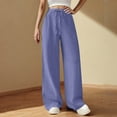 thumbnail image 1 of SELONE Wide Leg Palazzo Pants for Women Plus Size Lounge Pants with Pockets Cotton Linen Wide Leg Elastic Waist Full Length Trouser Loose Beach Pants Drawstring Solid Purple S Tall Summer Clothes, 1 of 8
