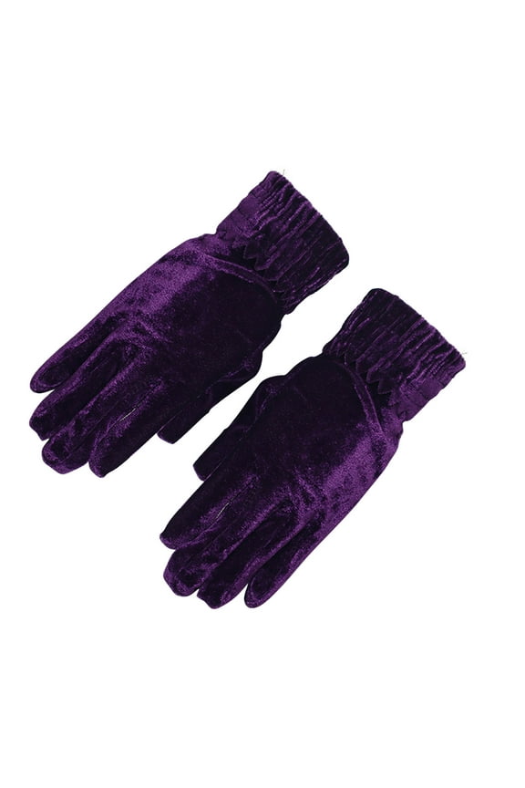 Winter Gloves for Women Soild Thick Fleece Fashionable Gloves for Cold Weather Purple