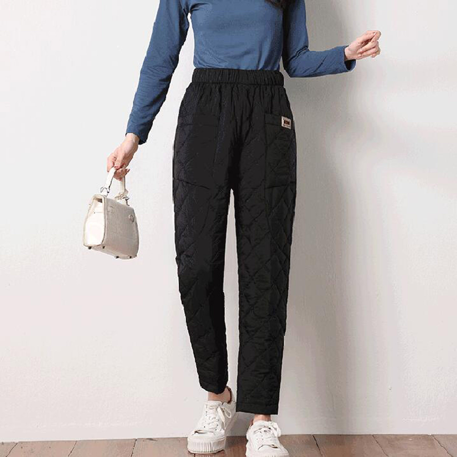 SELONE Winter Pants for Women Pull On Long Loose Baggy Mid Waisted ...