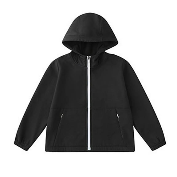SELONE Winter Waterproof Jacket Girls with Pockets Hooded Fleece Waterproof Windproof Zipper Solid Long Sleeve Fall Winter Outfit Black 13 Years
