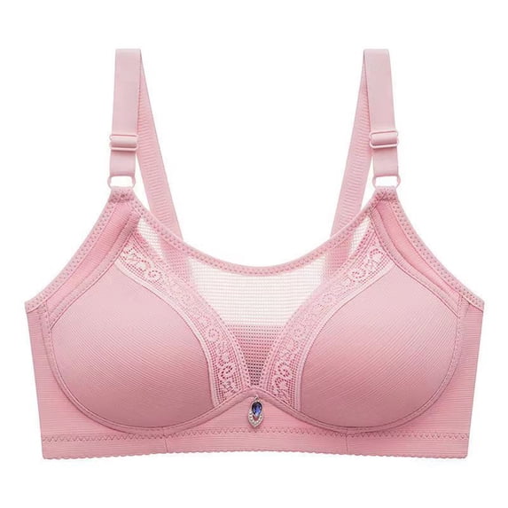 SELONE Wirefree Bras for Women Lace Adjustable Shoulder Straps Sports Bras Full Coverage Bras Easy Close Bras Corset Bra Wireless Bra No Underwire Bras Breathable Bra 38B/C