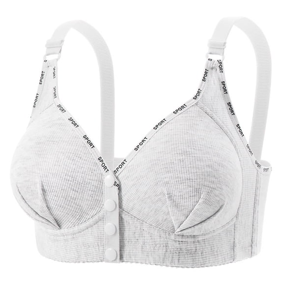 SELONE Wireless Bras for Women Plus Size T Shirt Bra Front Closure Push Up Bralette Breathable Daily Wear White 42