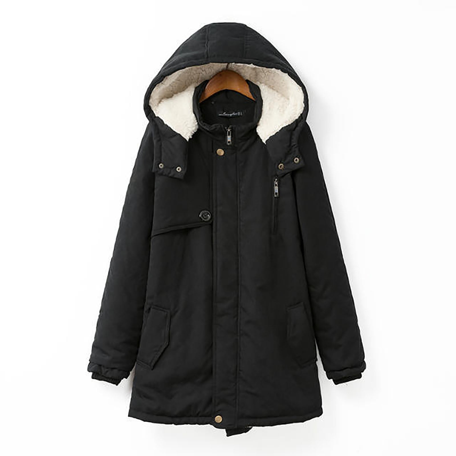 SELONE Women Coats Winter Fleece Thick Long Sleeve Jacket Plus Size ...
