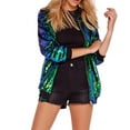 thumbnail image 1 of SELONE Women Coats Winter Long Sleeve Jacket Lapel Mid-Length Zip Up Coat Loose Casual Sequin Gradient Outerwear Winter Overcoat Outwear Coat Clothes for Women Outfits Green XL, 1 of 8
