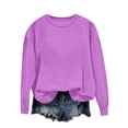 thumbnail image 1 of SELONE Women Crewneck Sweatshirt Oversized Pullover Shirts Long Sleeved Soild Tops Heavyweight Loose Casual Clothes, 1 of 7