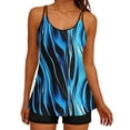 thumbnail image 1 of SELONE Women Swimsuit Two Piece Slimming Padded Tankini Swimwear Adjustable Closures Bottoms Color Block Bathing Suits, 1 of 7