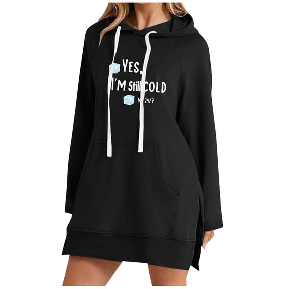 SELONE Women's Hoodies with Pockets Pullover Sweatshirts with Pockets Long Sleeved Letters Print Tops Loose Casual Outwear