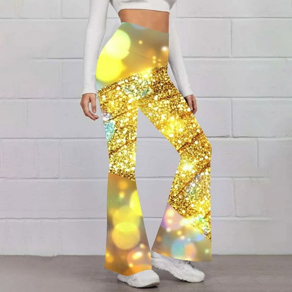 SELONE Women's Lounge Pants Bootcut Plus Size Gym Leggings Full Length Summer Pants Curvy Casual Long Flare Vacation Pants Yoga Multicolor M Breathable Beach Pants (Non Shiny Design Only Prints)