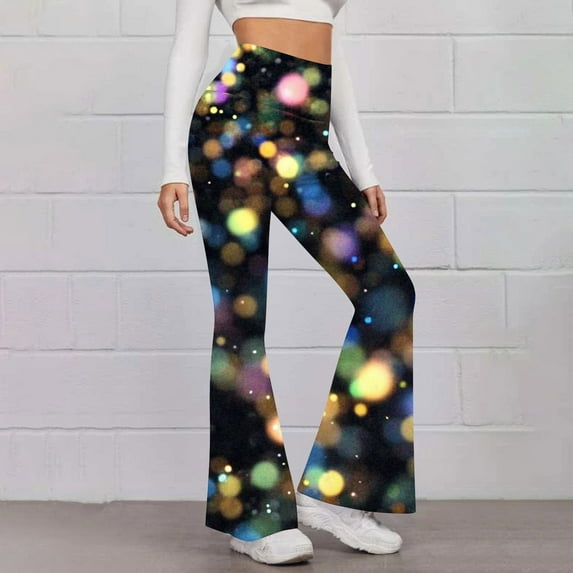 SELONE Women's Lounge Pants Bootcut Plus Size Gym Leggings Full Length Summer Pants Curvy Casual Long Vacation Pants Yoga Multicolor S Breathable Beach Pants (Non Shiny Design Only Prints)