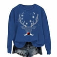 thumbnail image 1 of SELONE Women's Sweatshirt Christmas Crew Neck Reindeer Print pullover Shirts Soild Tops Cute Holiday Outwear, 1 of 3