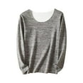 thumbnail image 1 of SELONE Women's Thermal Underwear Dralon Shirt Crewneck Long Sleeve Tops Soild Tight Bottom Pullover Clothes Gray, 1 of 3