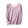 thumbnail image 1 of SELONE Women's Thermal Underwear Dralon Shirt Crewneck Long Sleeve Tops Soild Tight Bottom Pullover Clothes Pink, 1 of 9