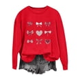 thumbnail image 1 of SELONE Women's Tops Valentine Heart Print Long Sleeve Pullover Crewneck Sweatshirt Casual Outerwear Red XL, 1 of 4