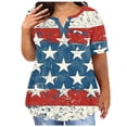 thumbnail image 1 of SELONE Womens American Flag Apparel Independence Day Going out Tops for Women Summer Shirts Round Neck Short Sleeve Tops Regular Blouse Womens American Flag Apparel Patriotic Shirts for Women Black M, 1 of 5