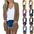 thumbnail image 1 of SELONE Womens Autumn Solid Color Shirt Cardigan Jacket Fashionable Casual Comfortable Lightweight Cool Cardigan Long Cardigans with Pockets Everyday Wear Beach Vacation Outfits Going Out Cardigan, 1 of 8
