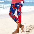 thumbnail image 1 of SELONE Womens Capris for Summer 4th of July Patriotic Graphic Leggings Pants Red White and Blue Outerwear Red L, 1 of 5