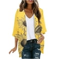 thumbnail image 1 of SELONE Womens Cardigans Lightweight Summer 3/4 Sleeve Plus Size Regular Open Front Cardigans Without Hoodie Sunflower Beach Vacation Wear Multicolor 4XL, 1 of 5