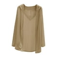 thumbnail image 1 of SELONE Womens Cardigans Lightweight Summer Long Sleeve Regular Open Front Cardigans with Hood Solid Beach Vacation Wear Khaki L, 1 of 7