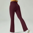 thumbnail image 1 of SELONE Womens Flare Leggings Tall Large High Waist Plus Size Workout Pants Full Length Curvy Casual Long Flare Workout Pants for Work out Pull on Solid Yoga Lightweight Wine L Breathable Gym Clothes, 1 of 5