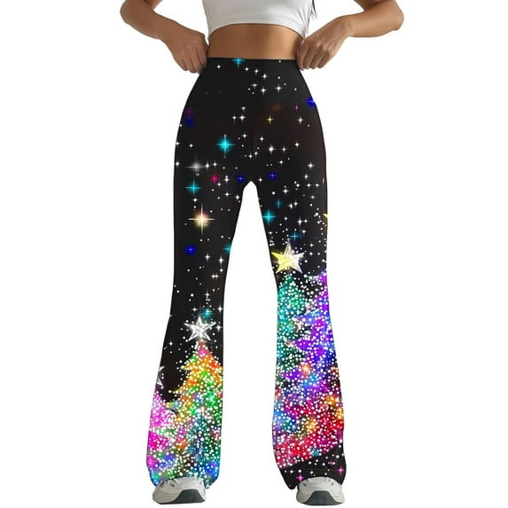 SELONE Womens Flare Leggings Tall Large Plus Size Gym Leggings Full Length Summer Pants Curvy Long Bootcut Vacation Pants Yoga Multicolor S Breathable Beach Pants (Non Shiny Design Only Prints)
