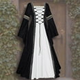 thumbnail image 1 of SELONE Womens Gothic Renaissance Dress Halloween Bell Sleeve Classic Medieval Ball Gown Square Neck Gothic Ball Gown Court Gothic Dress Steampunk Dress Clockwork Dress Industrial Dress, 1 of 4