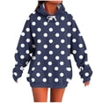 thumbnail image 1 of SELONE Womens Hoodies Pullover Long Sleeve Oversized Sweatshirts Drawstring Polka Dot Tunic Tops with Pockets Fall Clothes, 1 of 5