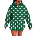 thumbnail image 1 of SELONE Womens Hoodies Pullover Long Sleeve Oversized Sweatshirts Drawstring Polka Dot Tunic Tops with Pockets Fall Clothes, 1 of 5