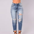 thumbnail image 1 of SELONE Womens Jeans High Waisted Straight Leg With Pockets Denim Ripped Trendy Casual Long Pant Jeans With Nine Split Holes Trousers Jeans Trousers Pant for Casual Work Going Out Light Blue XXL, 1 of 9