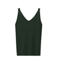 thumbnail image 1 of SELONE Womens Knitted Tank Top V Neck Sleeveless Sweater Wide Strap Basic Pullover Soild Vacation Outfits Green Free Size, 1 of 5