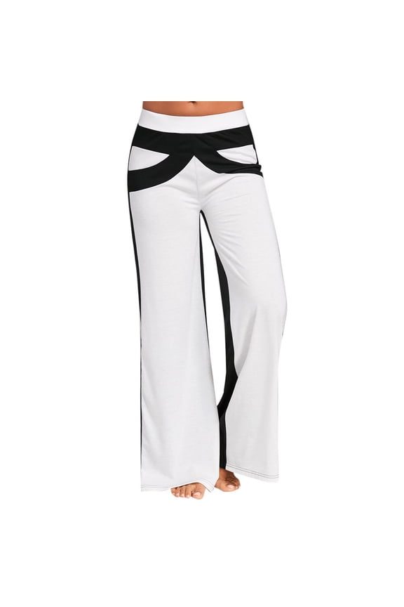 Womens Leggings Stretch Tight Butt Lifting Full Length Yoga Pants Color Block Cycling Pants White XL