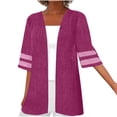 thumbnail image 1 of SELONE Womens Lightweight Cardigan for Summer Half Sleeve Plus Size Regular Open Front Cardigans Without Hoodie Lace Solid Beach Vacation Wear Pink 4XL, 1 of 5