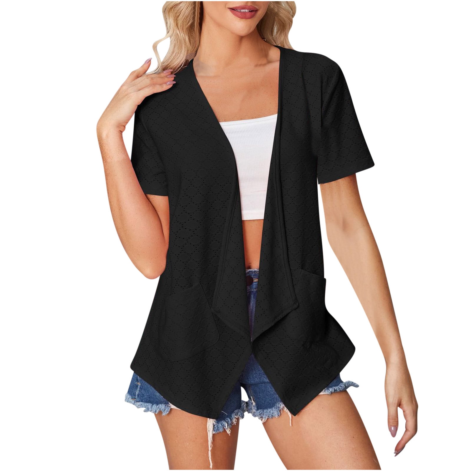 SELONE Womens Lightweight Cardigan for Summer Short Sleeve Regular